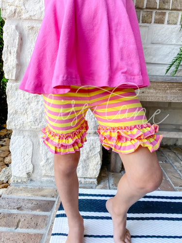 Pink & Yellow Stripe Pocket Shorties