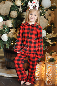 Buffalo Plaid Pajamas w/Ruffles