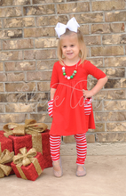 Load image into Gallery viewer, Candy Cane Pocket Dress