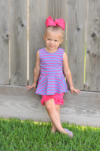 Cotton Candy Stripe Tank Peplum