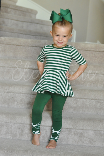 Evergreen Stripe Peplum