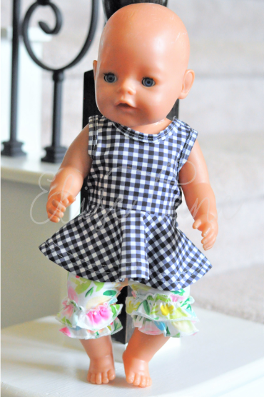 Floral/Gingham Doll Set