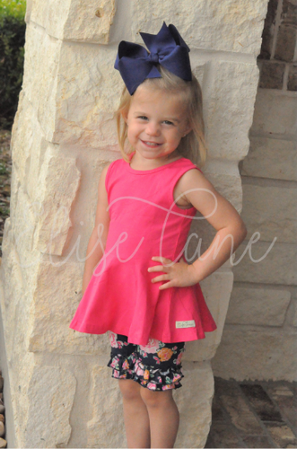 Hot Pink Tank Peplum