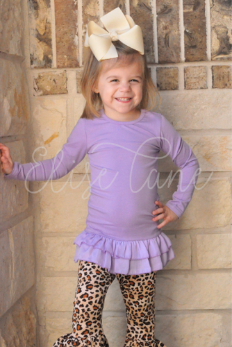 Lavender Chiffon Ruffle Tunic