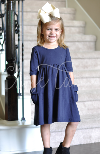 Navy Pocket Dress