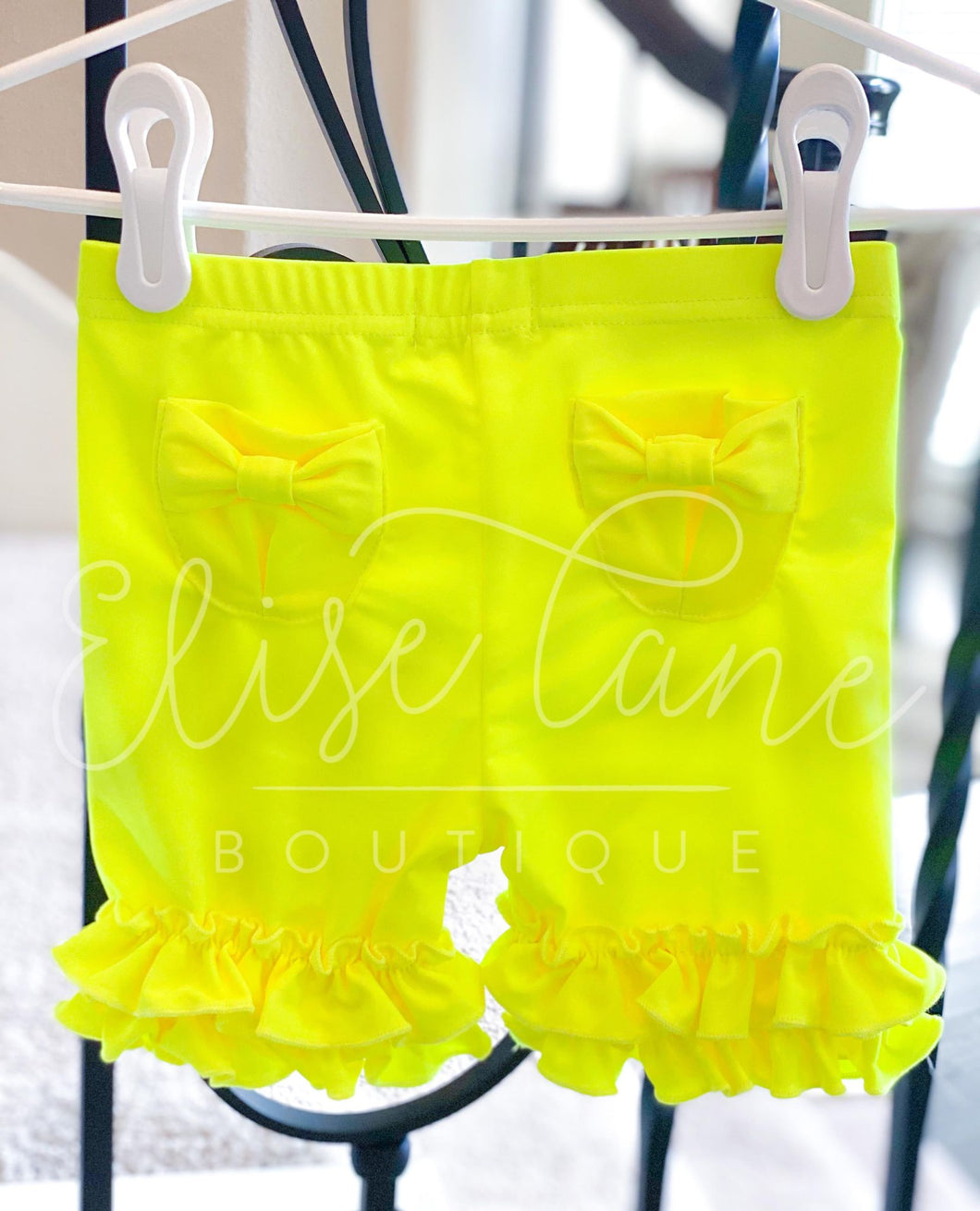 Neon Yellow Pocket Shorties