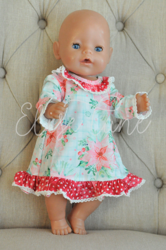 Poinsettia Doll Gown