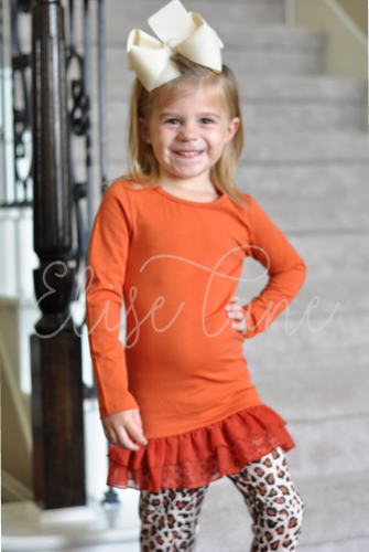 Pumpkin Chiffon Ruffle Tunic