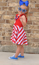 Load image into Gallery viewer, Grace Flutter Stripe Twirl Dress