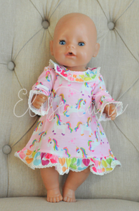 Rainbow Unicorn Doll Gown