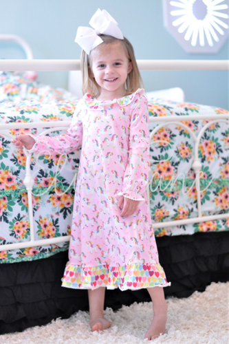 Rainbow Unicorn Pajama Gown